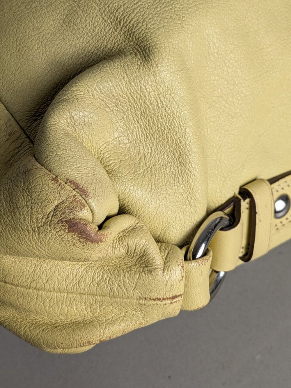 Women's Coach Ashley Carryall Purse Yellow Leather - Picture 7 of 15